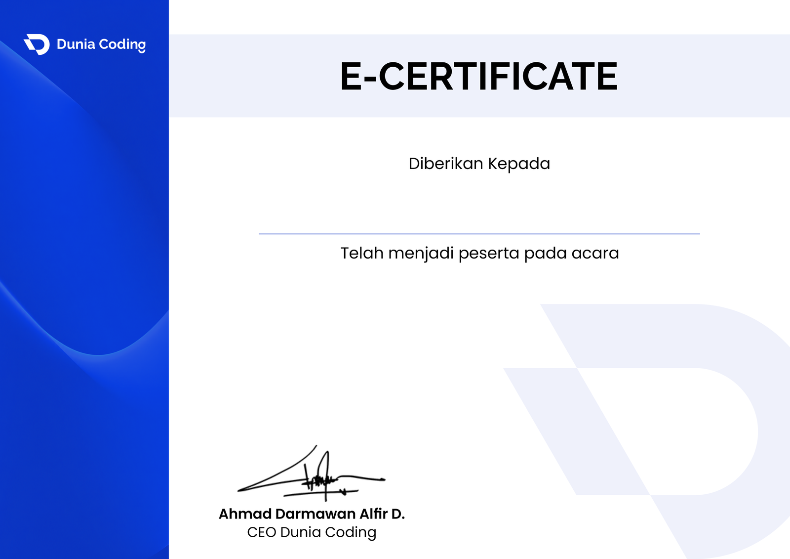 Dunia Coding - Platform Belajar Coding untuk Pemula